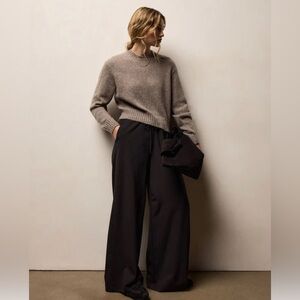 JAMES PERSE STRETCH WOOL WIDE LEG Black Size: 4 = XL